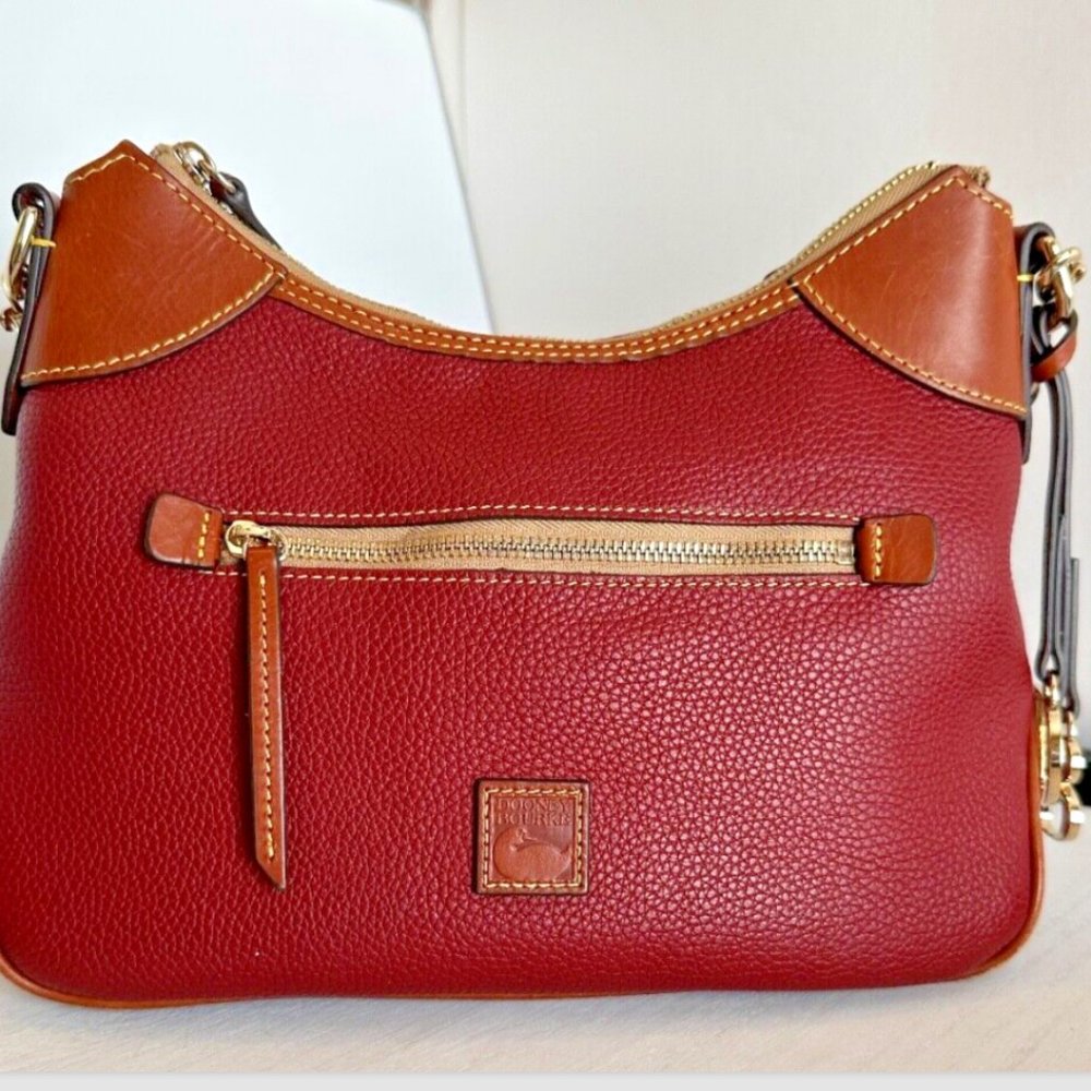 Dooney & Bourke Pebble Grain Hobo Shoulder Bag - Burgundy - Gently Used